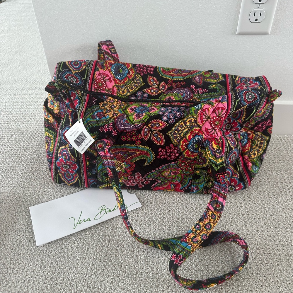 Vera Bradley Black and Pink Duffle bag